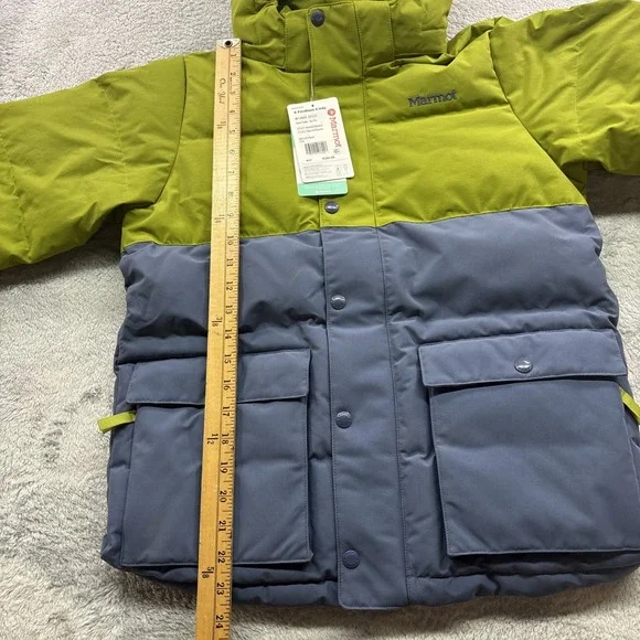 Marmot Fordham II 700 Down Jacket Kids Size XL Storm/Cilantro New MSRP $185 - Picture 5 of 8